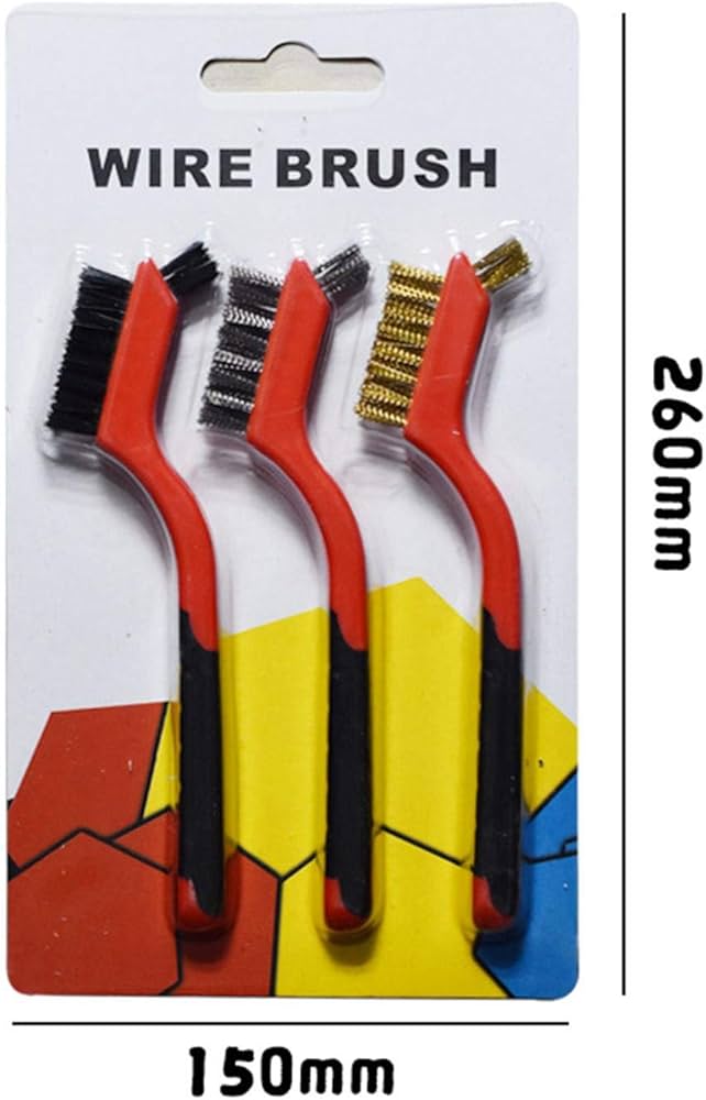 3 ADET Paslanmaz Çelik Naylon Bakır Kırmızı Mini Teller Fırçalar Temizleme Kaynak Pas Temizleme