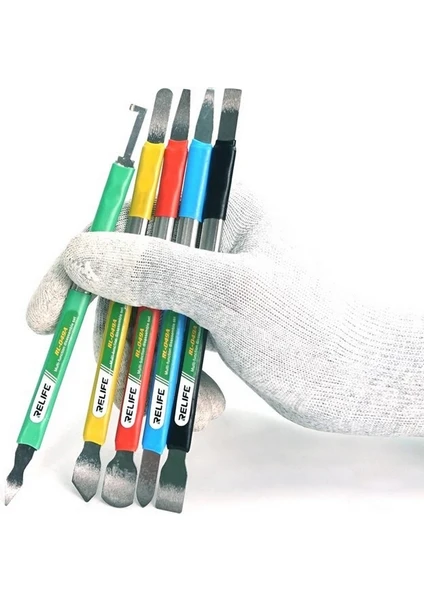 RELIFE RL-049A çok fonksiyonlu çift kafa gözetlemek bıçak seti iPhone Android, cam arka kapak kalay kazıyıcı bıçak