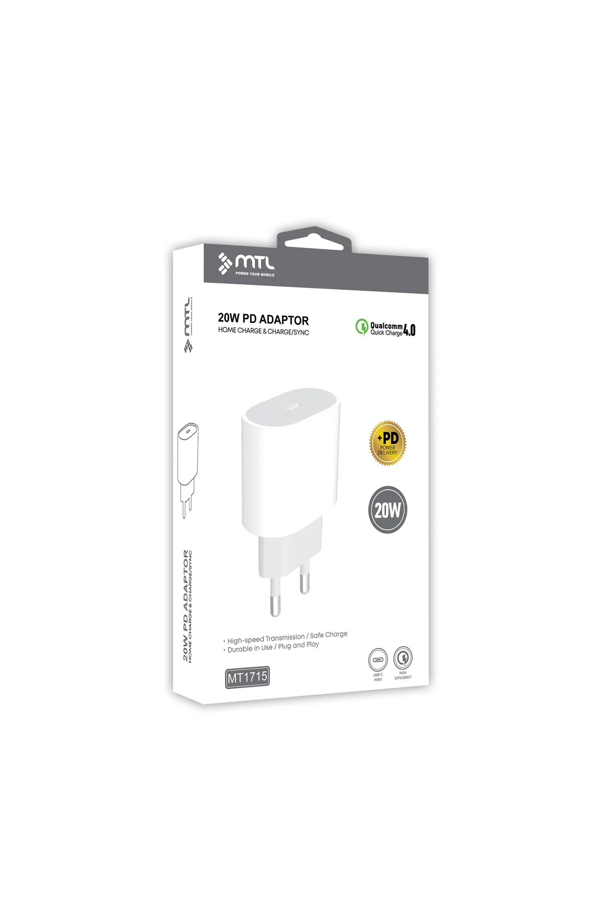 MTL 20w Iphone Hızlı Pd Type-c Girişli Şarj Adaptörü Mt1715