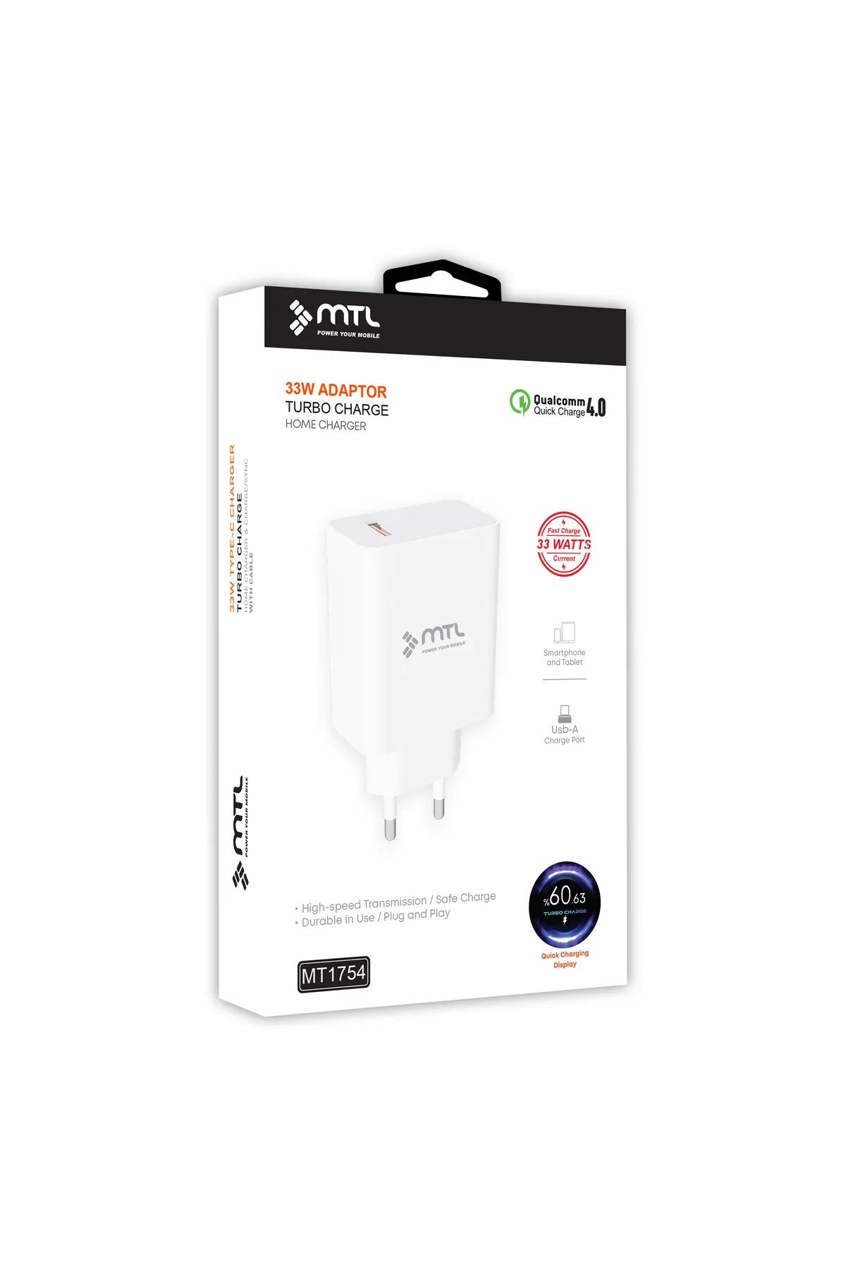 MTL 33W Turbo USB Şarj Adaptörü QC 4.0 MT1754