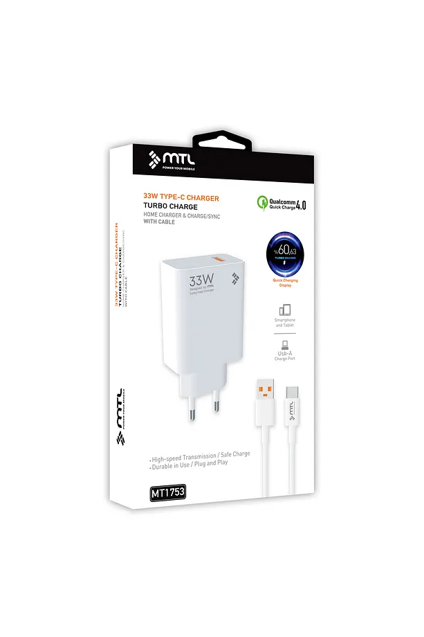 MTL  33W Turbo USB Şarj Seti QC 4.0 MT1753