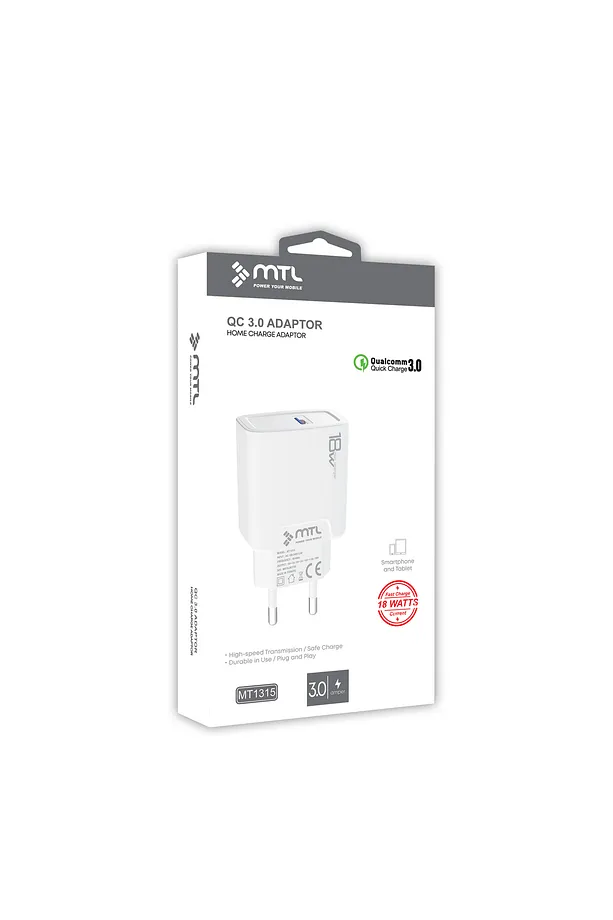 MTL 3 Amper 18W USB Hızlı Ev Tipi Şarj Adaptörü MT1315