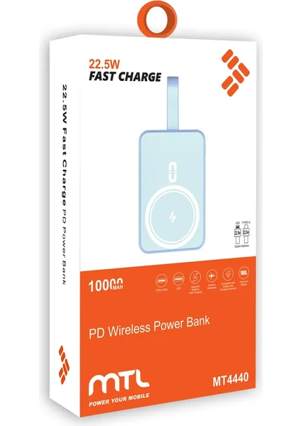 MTL 10.000 mAh MagSafe 22,5W Kablolu Powerbank MT4440