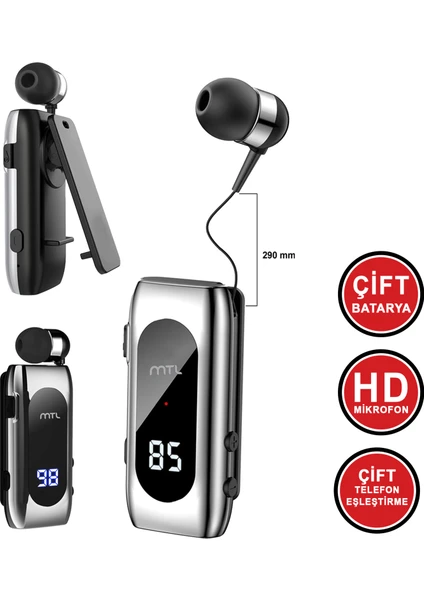 MTL Makaralı Bluetooth Kulaklık Digital Göstergeli Çift Telefon Destekli MT982