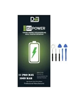 Dj Power Iphone 11 Pro Max Yüksek Amperli Güçlendirilmiş Batarya 3969 Mah